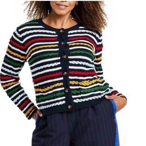 NEW❤️💙La Ligne x Target Multicolor Textured Striped Cardigan Sweater Medium